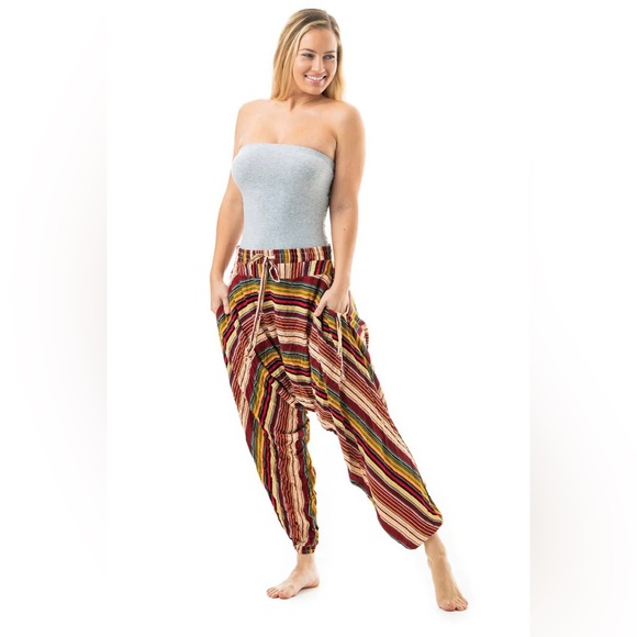 Buddha Pants Pants - Buddha Pants - Women’s Harem Pants - Yoga - Black, Red, White, Grey & Orange